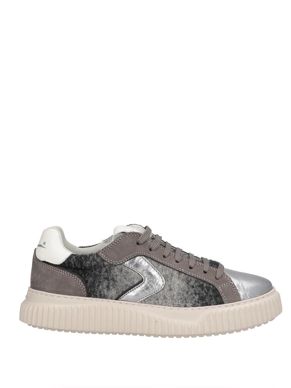 Voile Blanche Gray Suede & Metallic Low-Top Sneakers